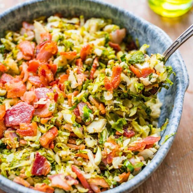Brussels Sprouts with Bacon in serving bowl 1x1