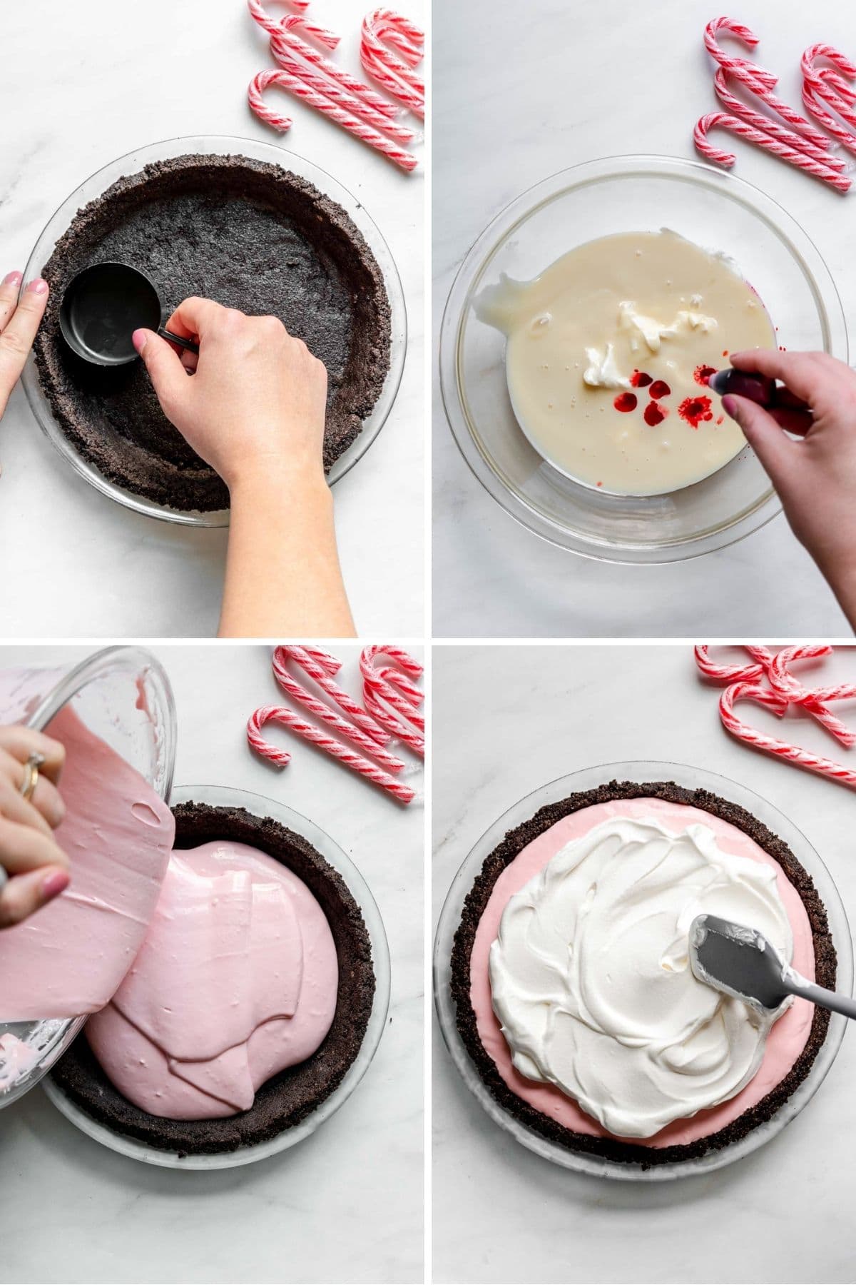 Candy Cane Pie collage