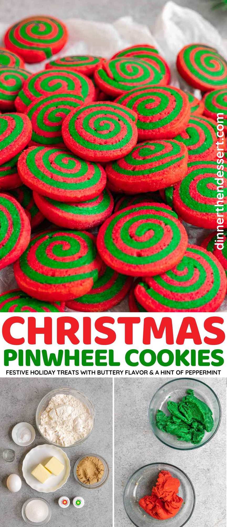 Christmas Pinwheel Cookies collage