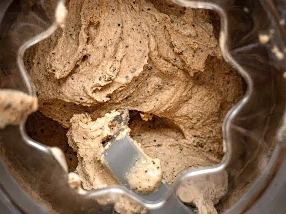 mixed ice cream in mixer