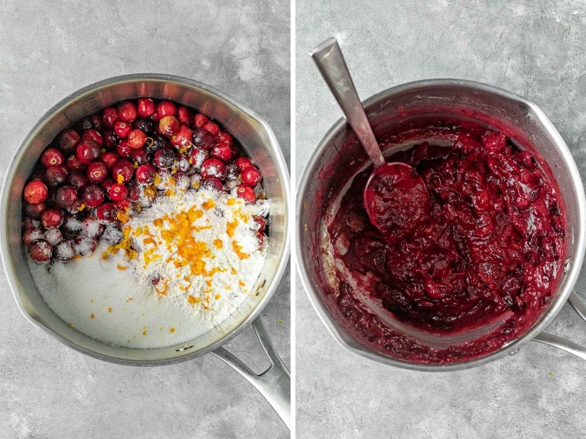 Easy Cranberry Cheesecake collage