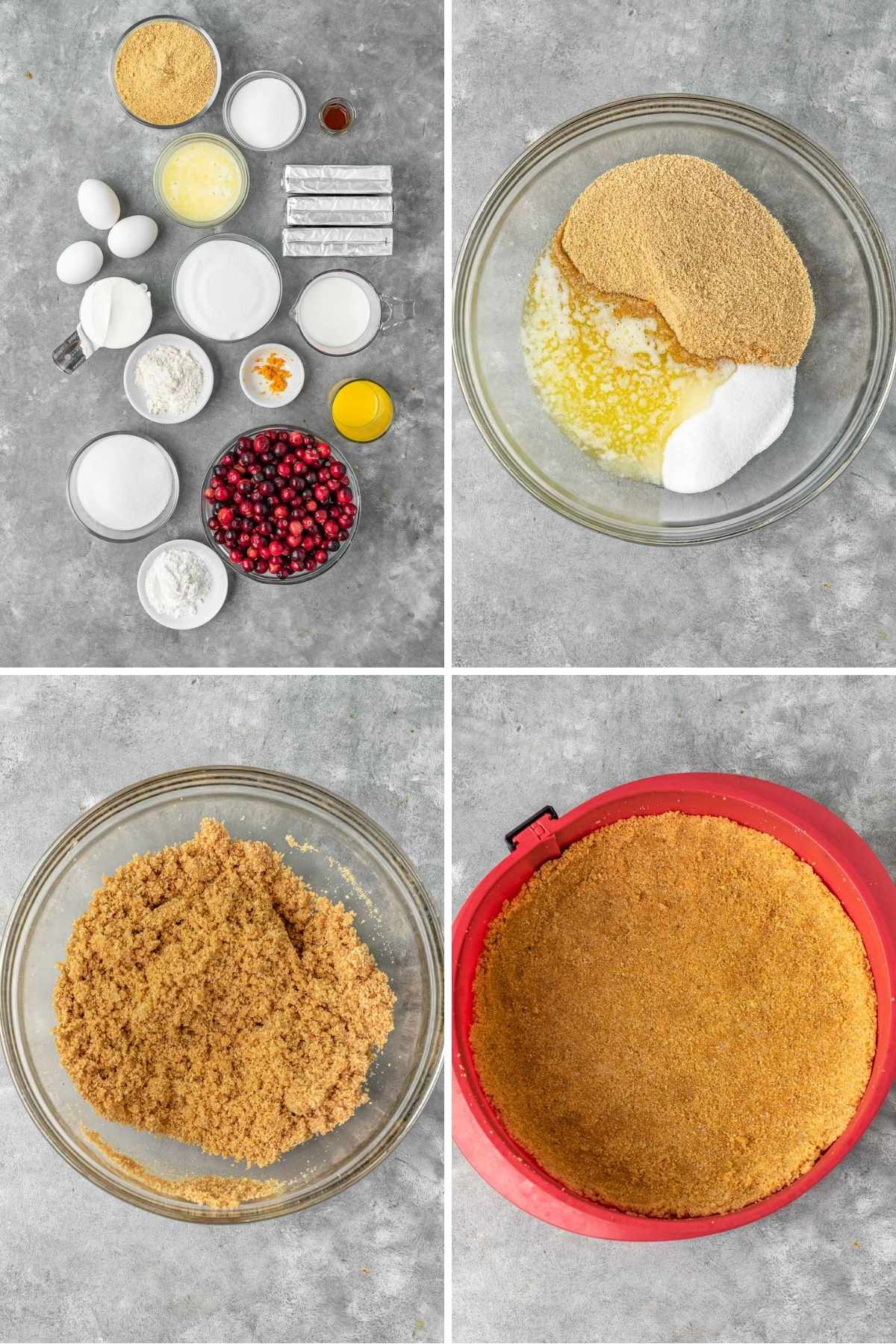 Easy Cranberry Cheesecake collage