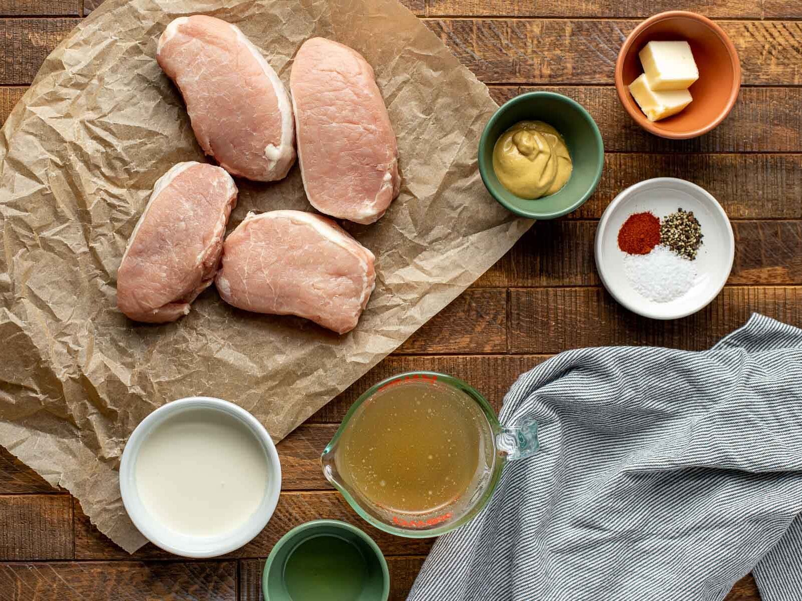 Quick & Easy Dijon Cream Pork Chops Recipe Dinner, then Dessert