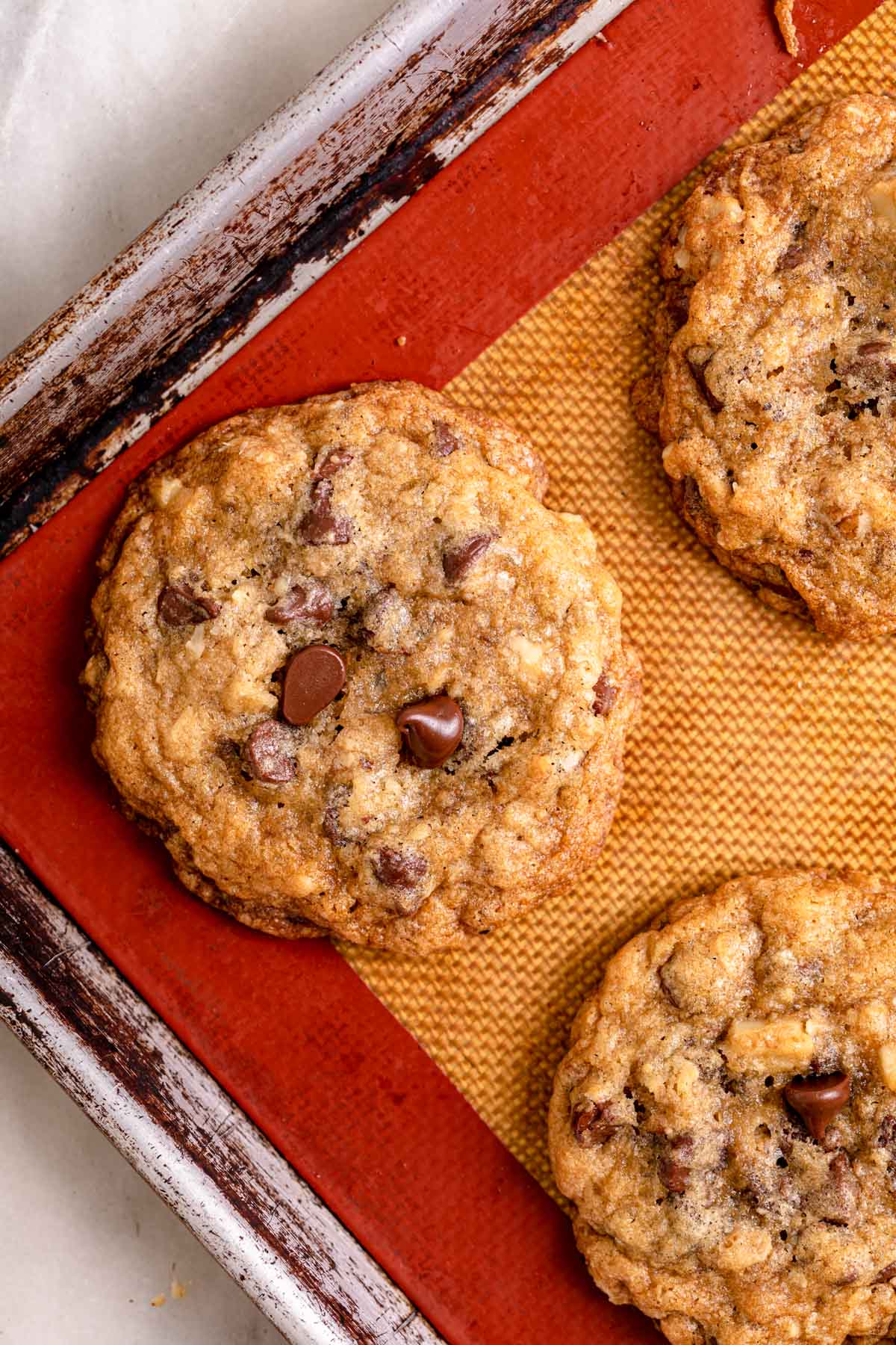 Doubletree Chocolate Walnut Cookies on baking sheet