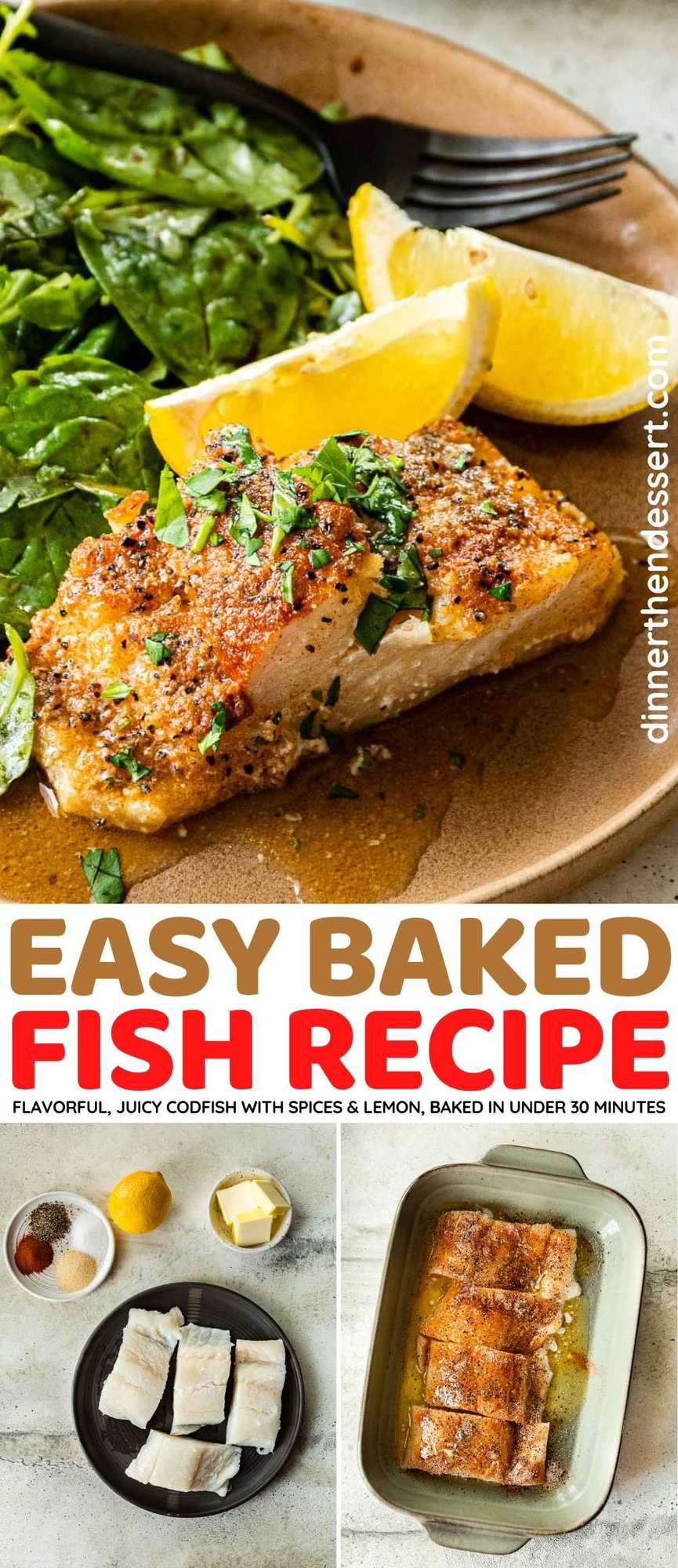 Easy Baked Fish collage