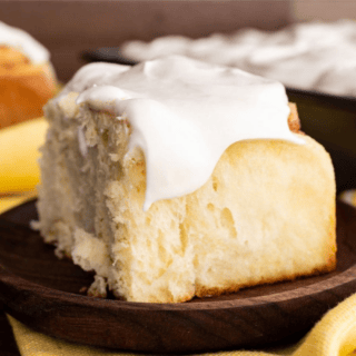 frosted roll on a plate