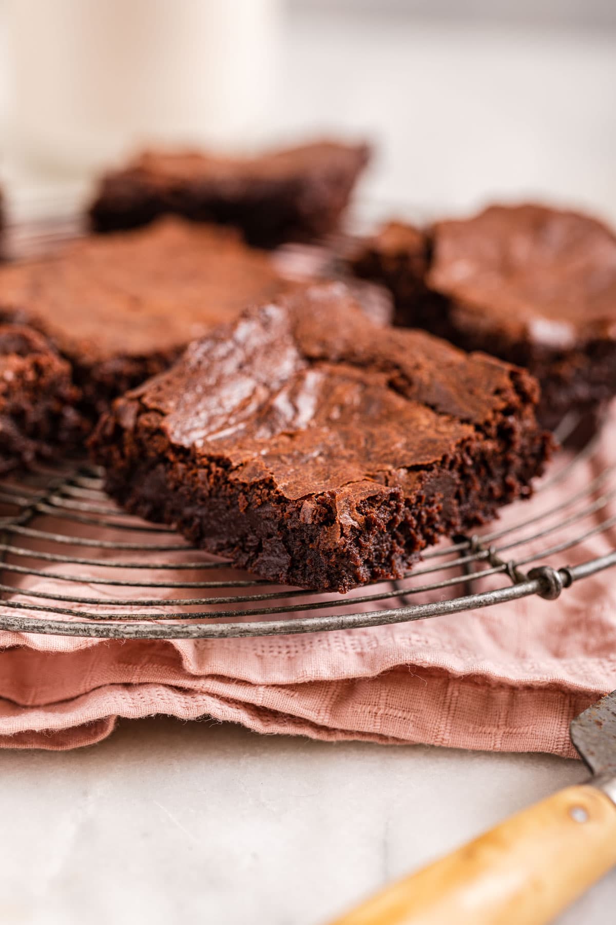 Flourless Brownies on cooling rack