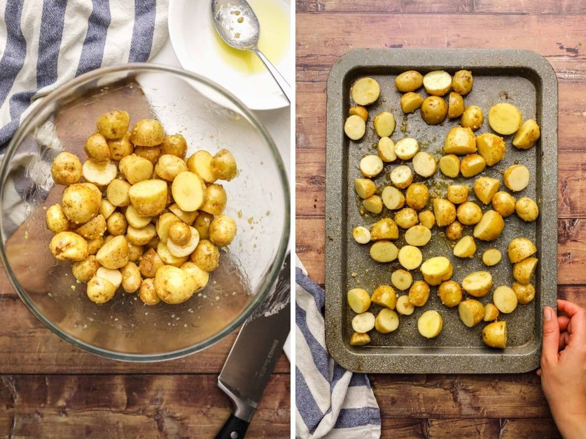 Garlic Butter Roasted Potatoes collage