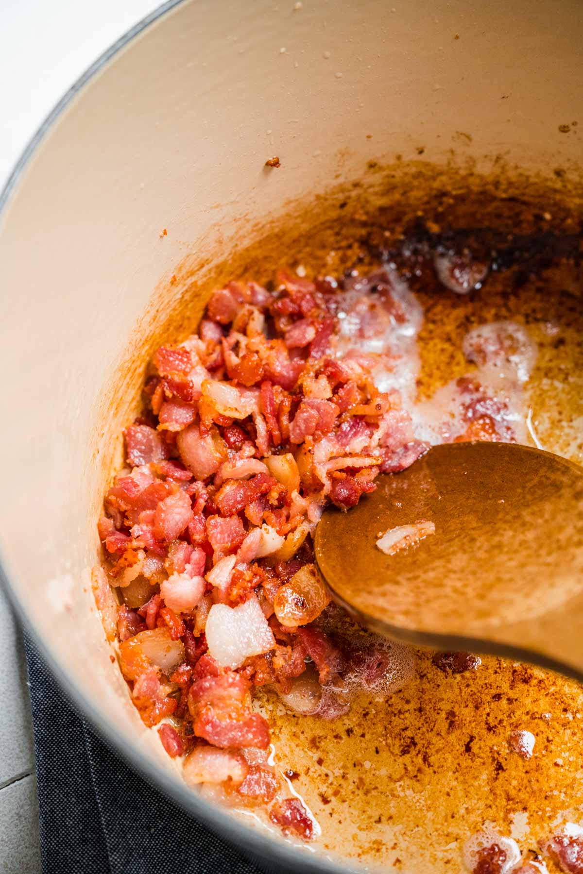 Guinness Chili ingredients in cooking pot