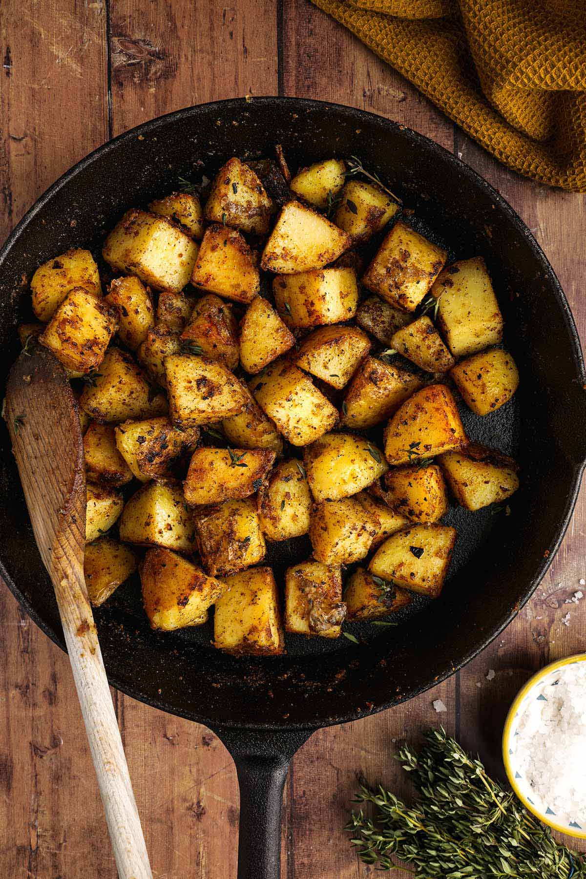 Home Fried Potatoes in skillet