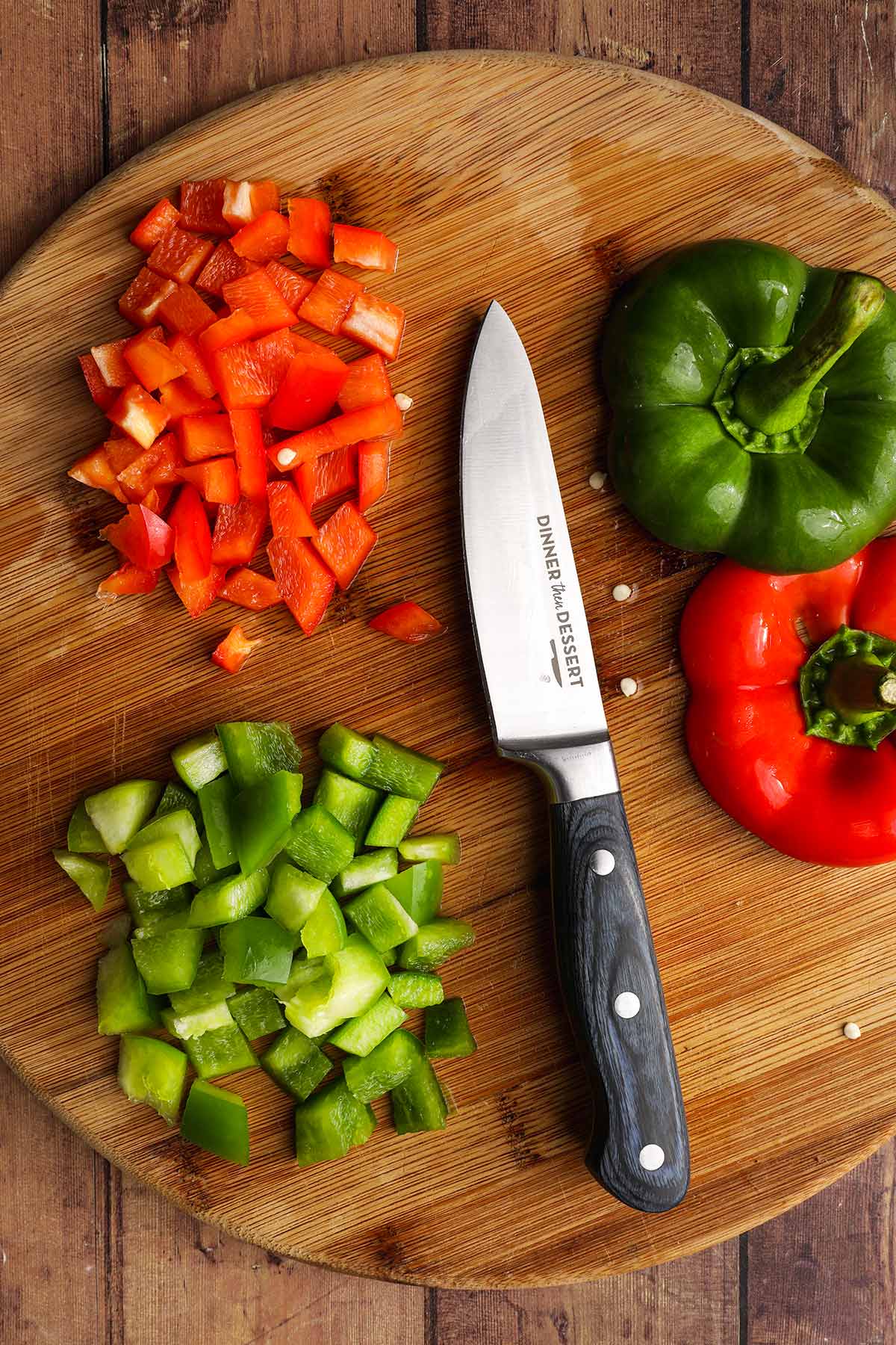 Home Fried Potatoes chopping peppers