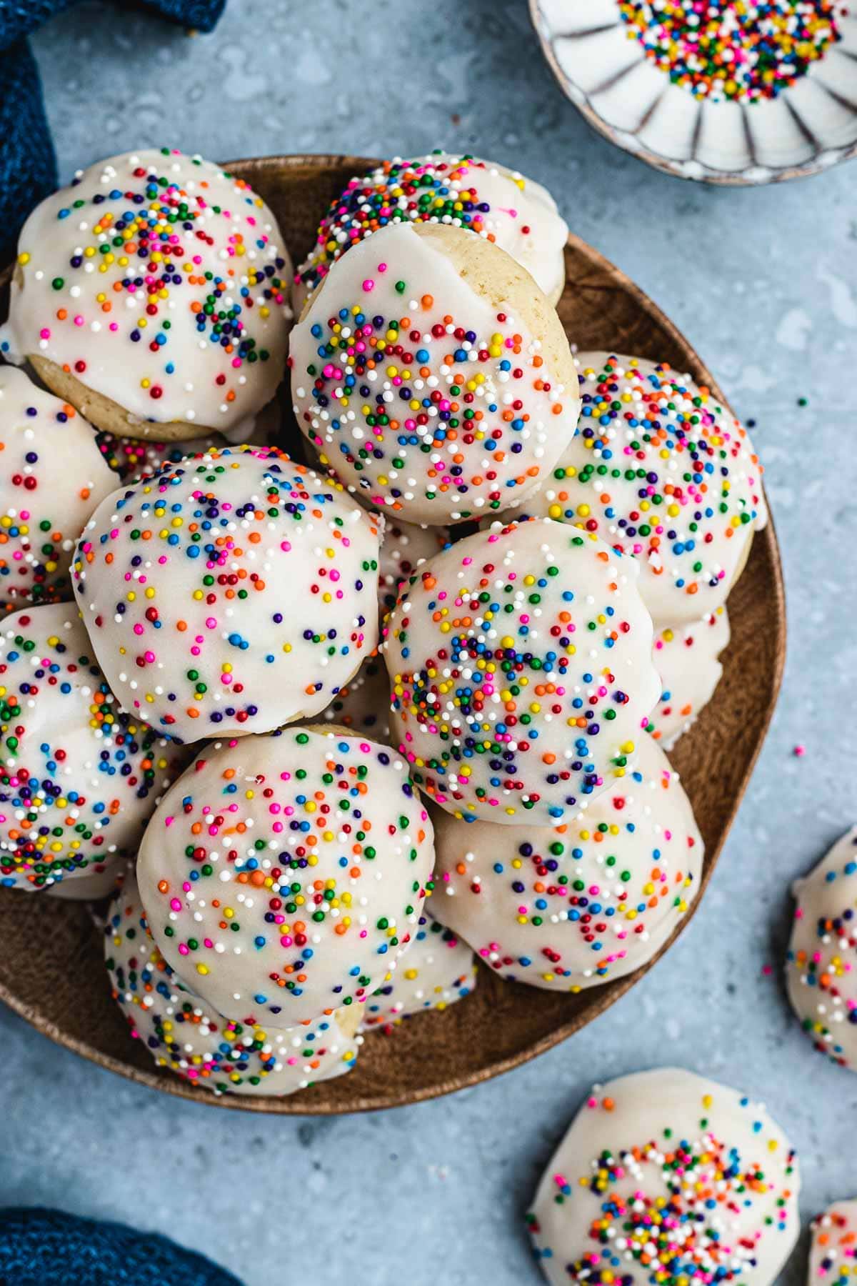 Italian Sprinkle Cookies on serving platter