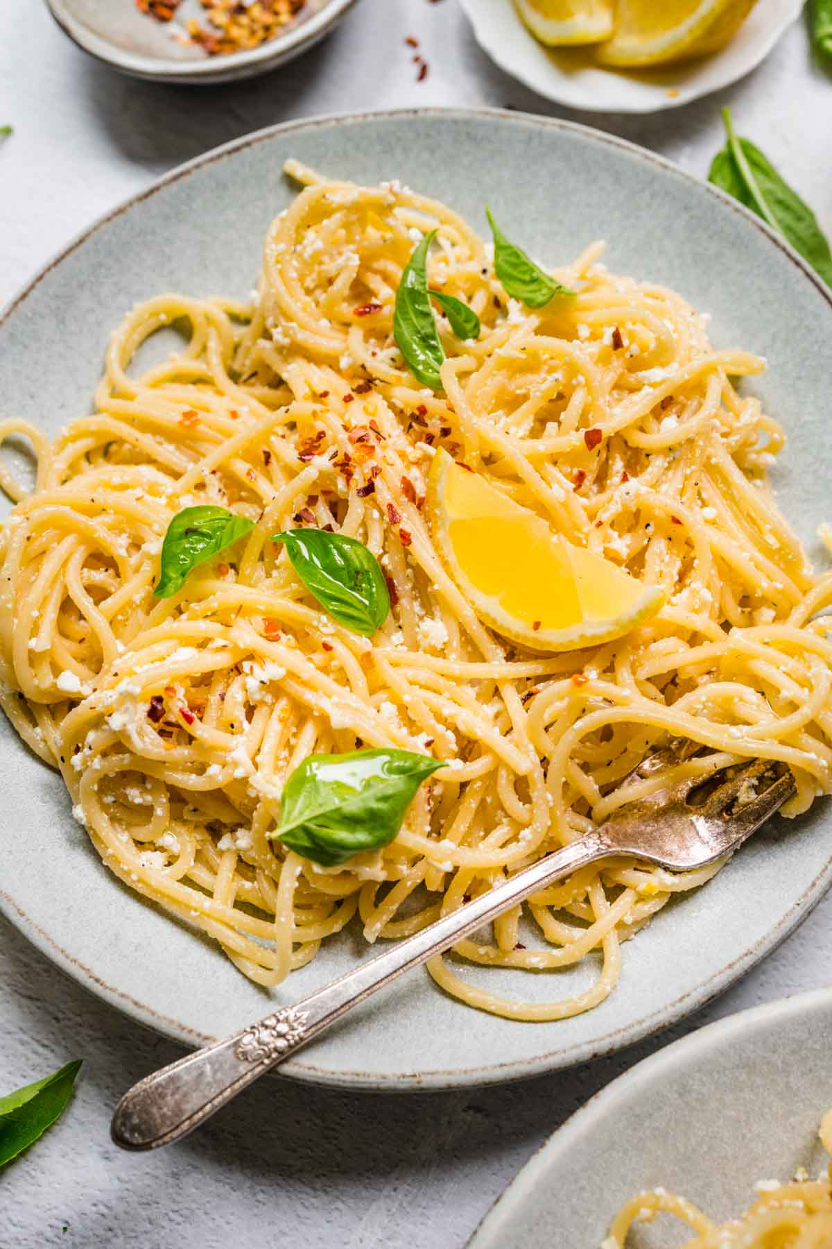 Lemon Ricotta Pasta on serving plate