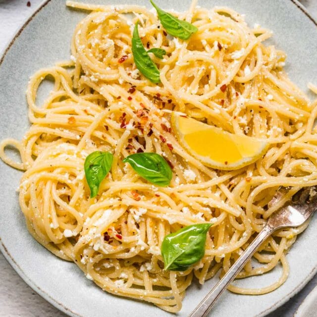 Ricotta Pasta on serving plate 4x3