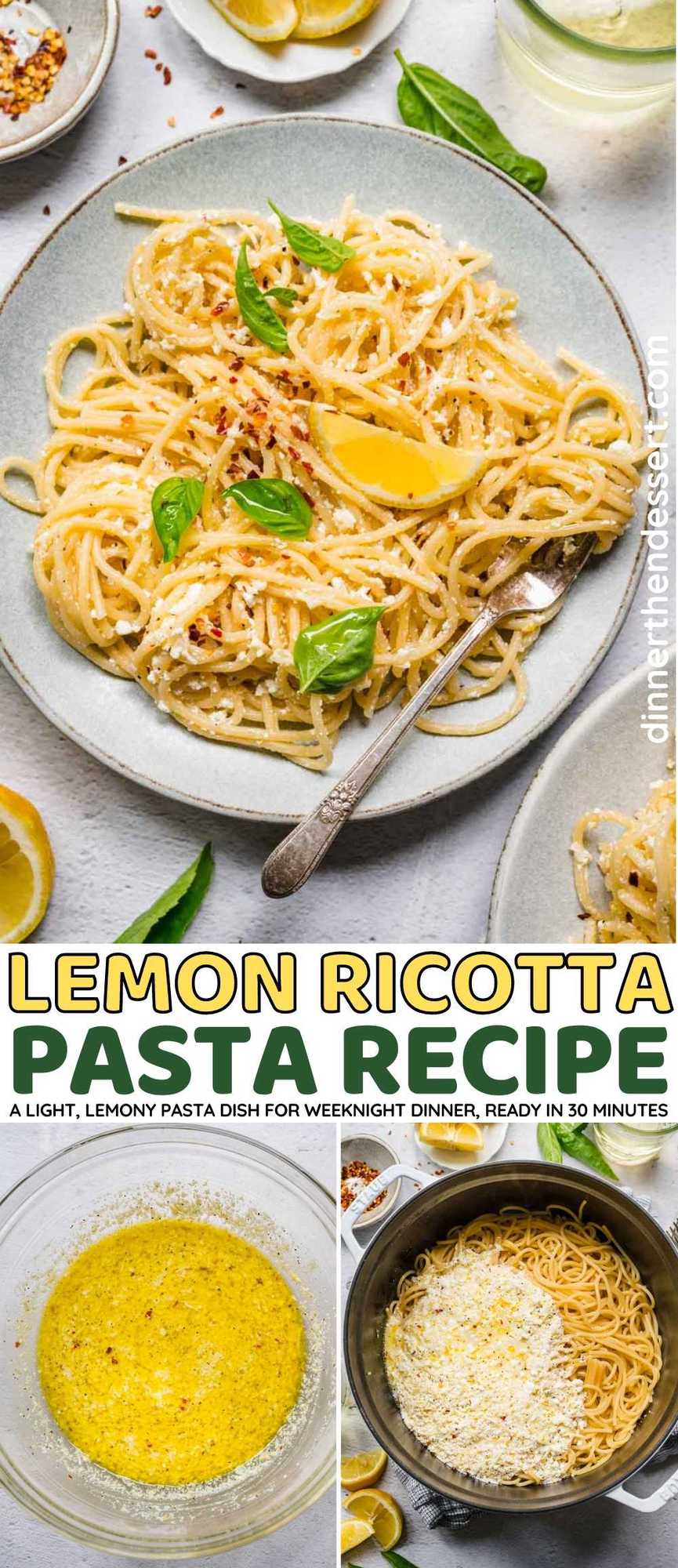 Lemon Ricotta Pasta collage