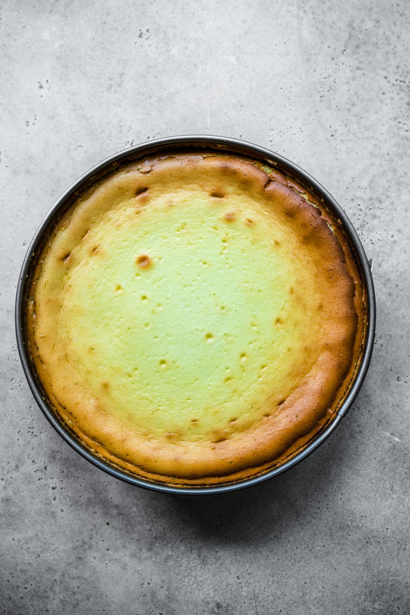 Mint Chocolate Cheesecake in springform pan