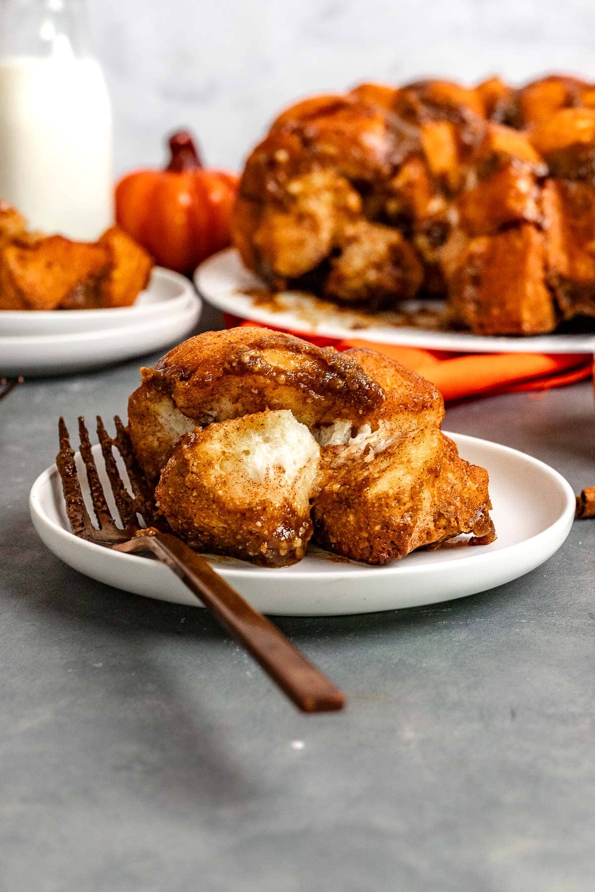 Pumpkin Spice Monkey Bread on serving plate