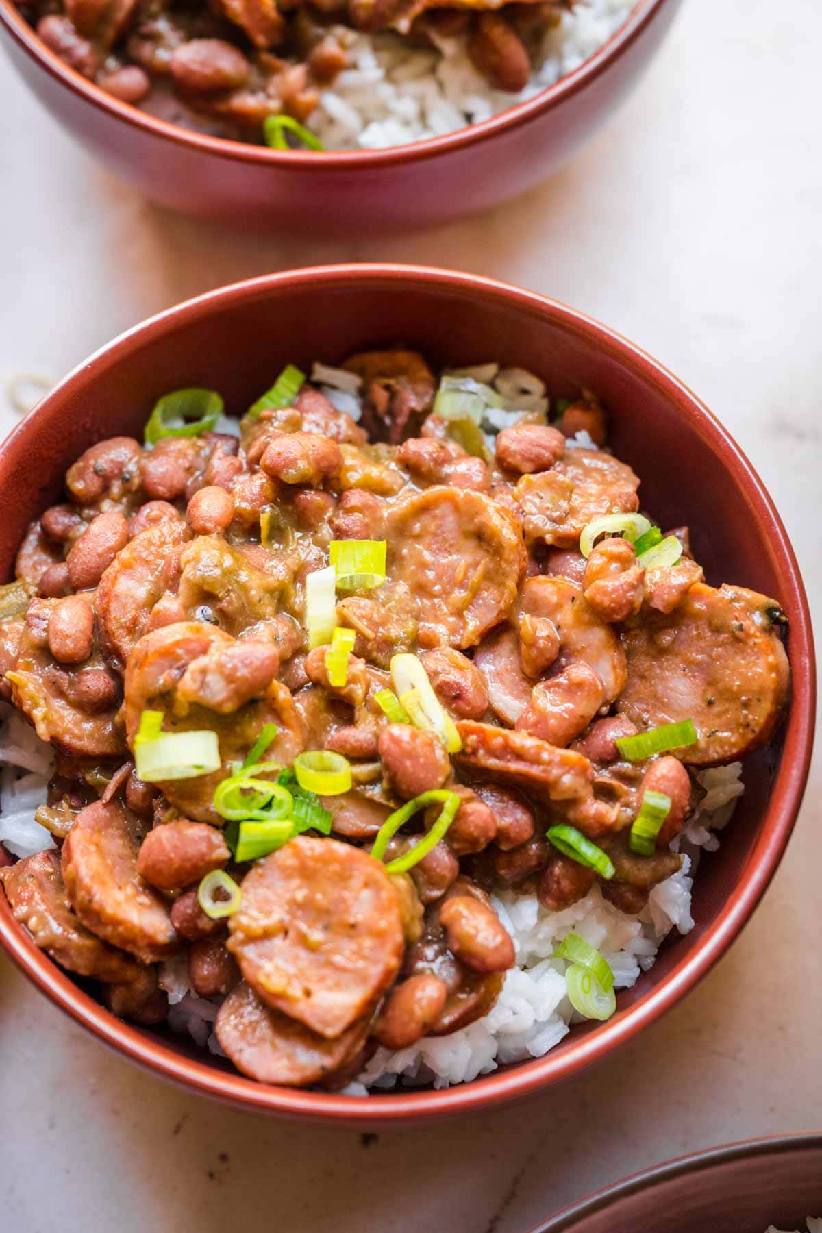 Red Beans and Rice in serving bowl