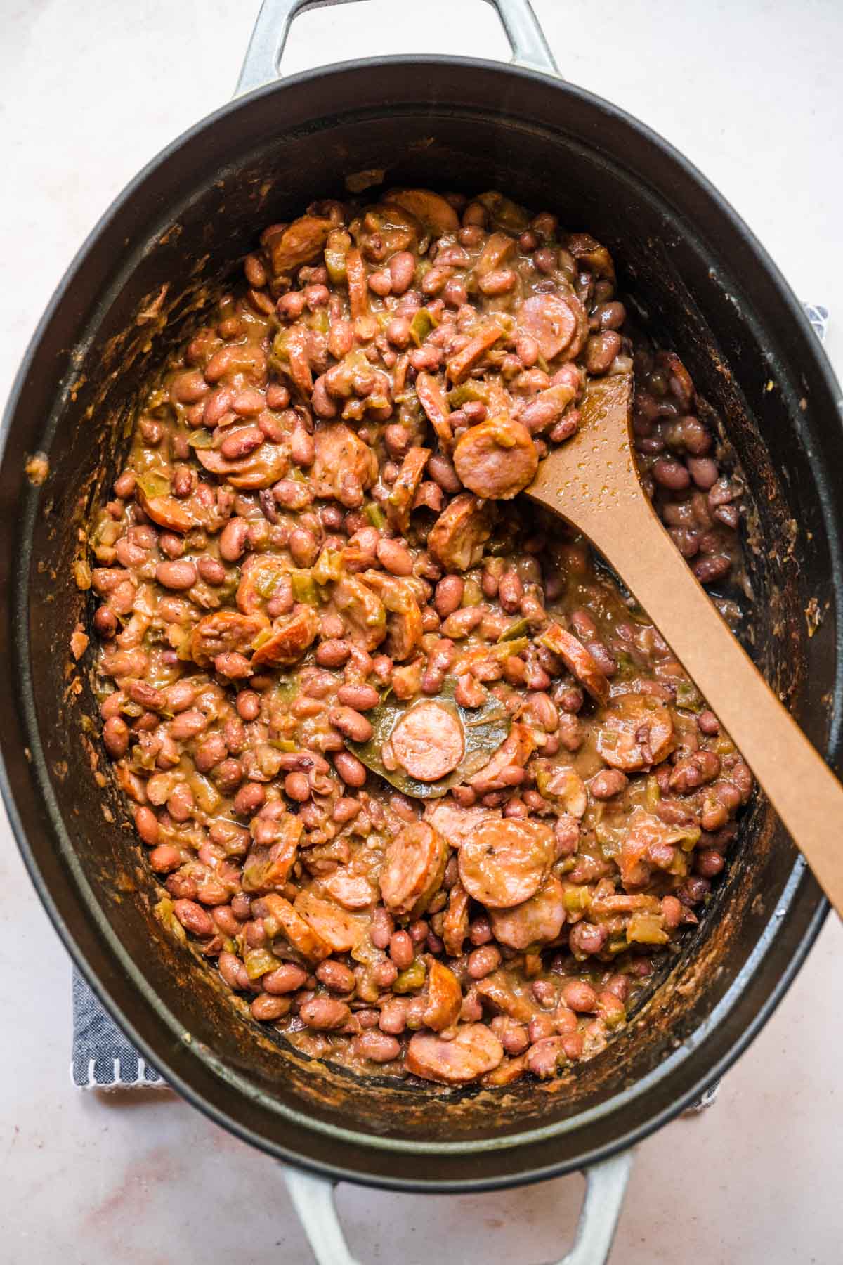 Red Beans and Rice in cooking pot