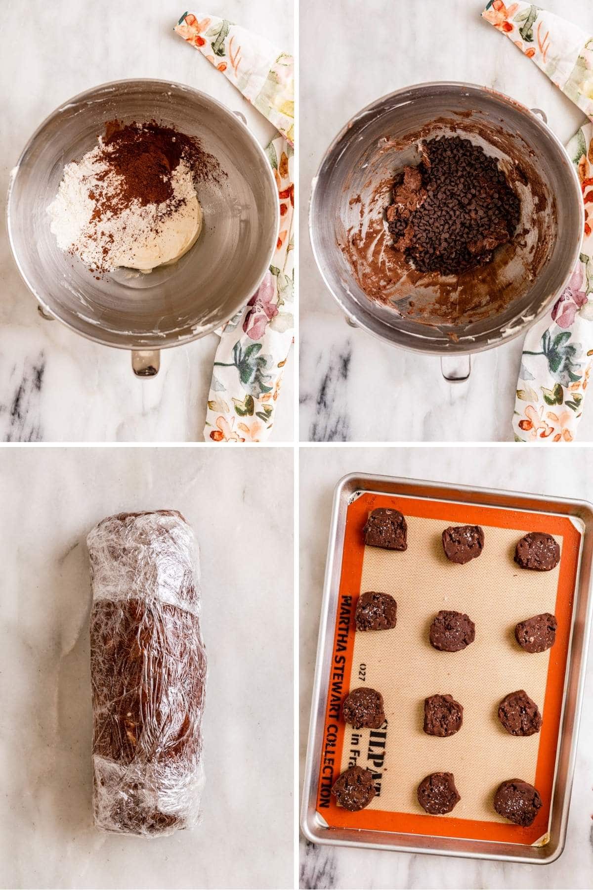 Salted Double Chocolate Shortbread Cookie collage