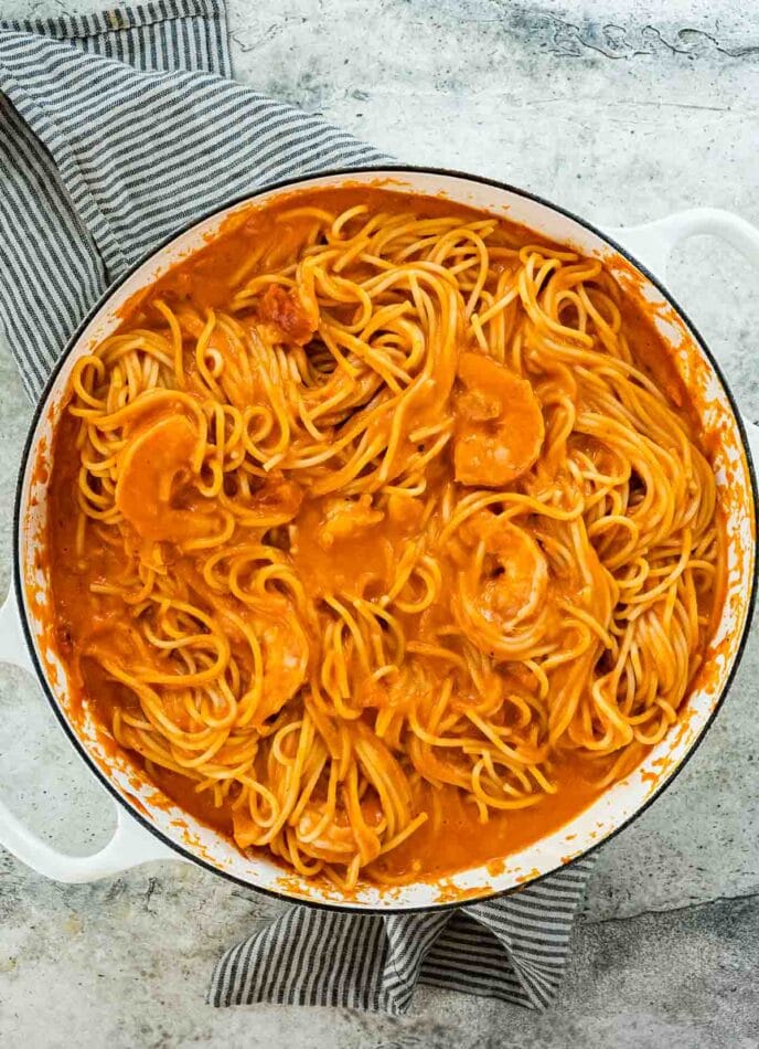 Easy Shrimp Vodka Sauce Pasta Recipe - Dinner, then Dessert