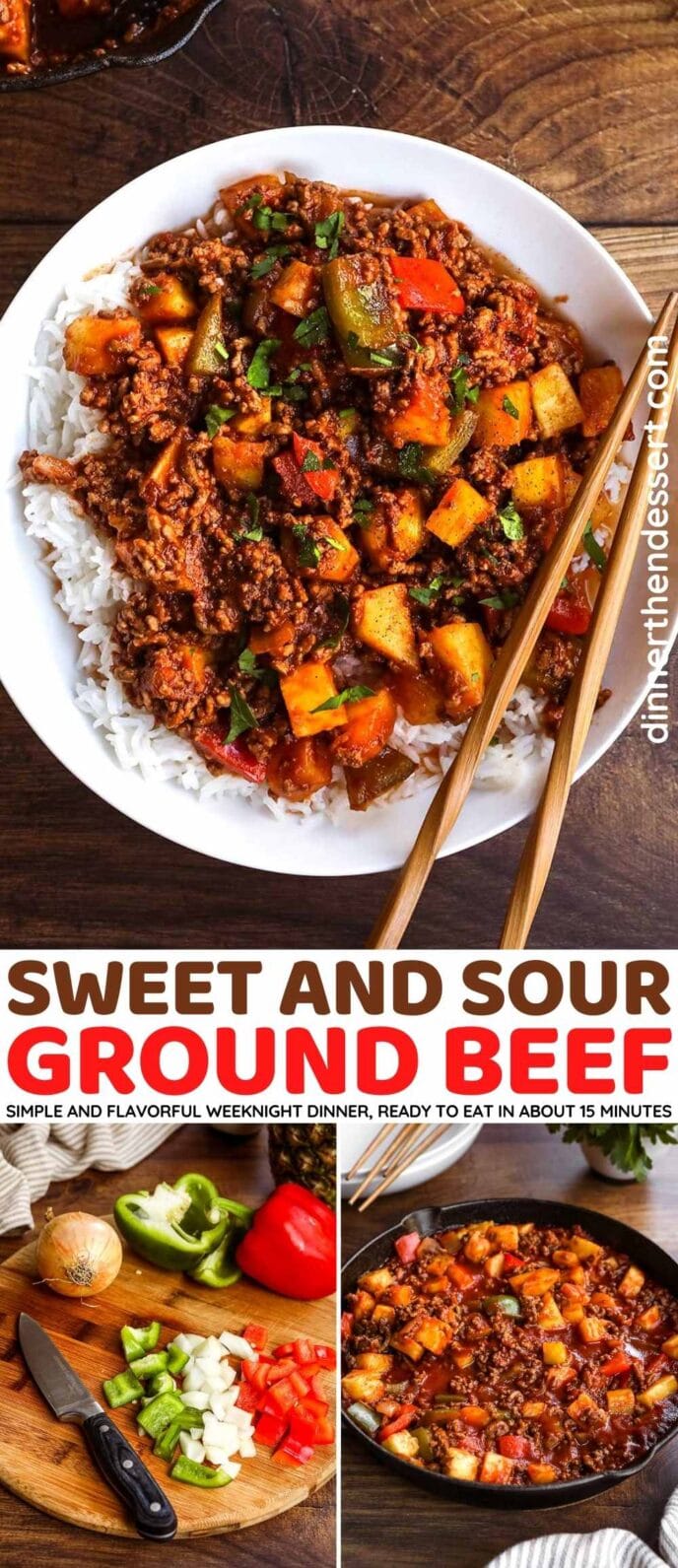 Sweet and Sour Ground Beef Recipe - Dinner, then Dessert