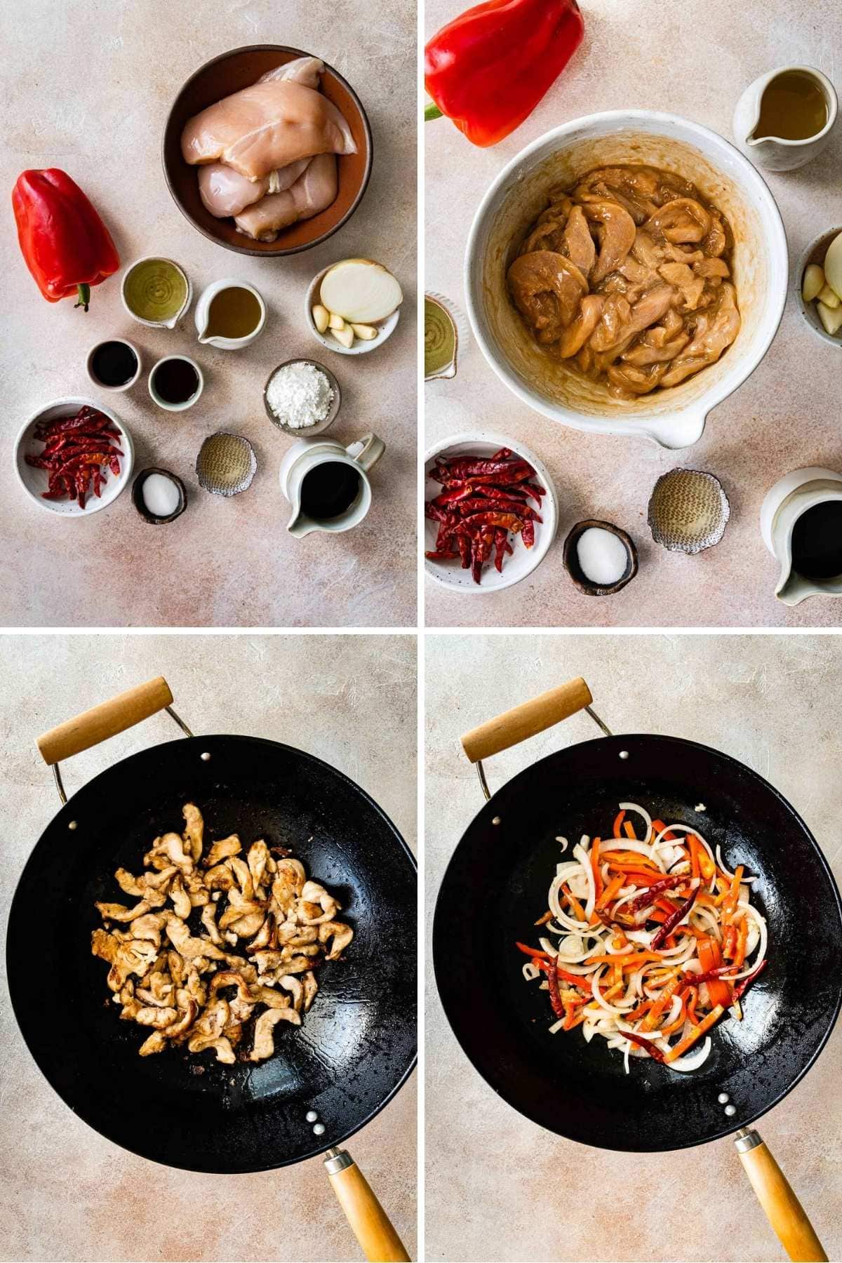 Szechuan Chicken collage