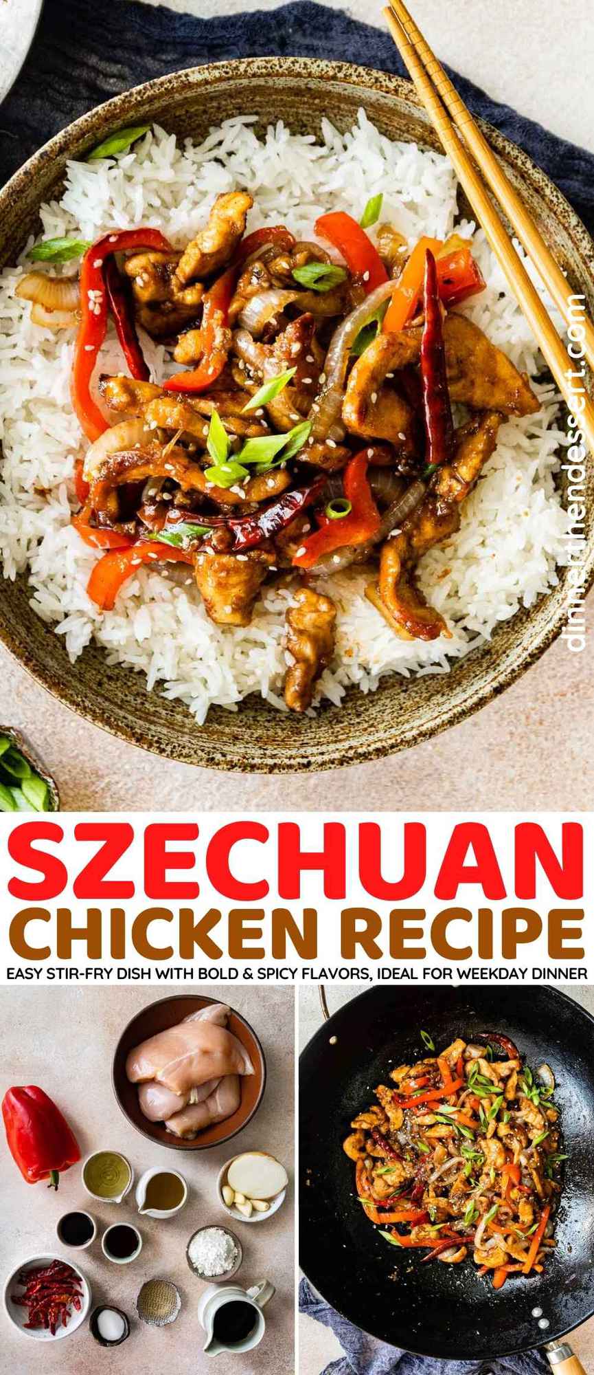 Szechuan Chicken collage