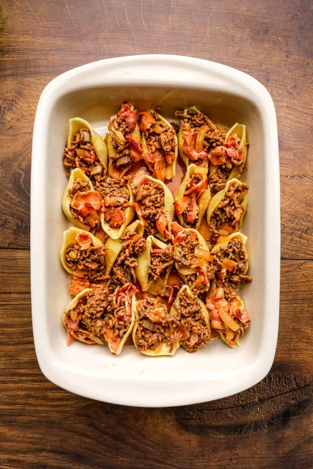 Bacon, Beef, and Beer Stuffed Shells Recipe - Dinner, then Dessert