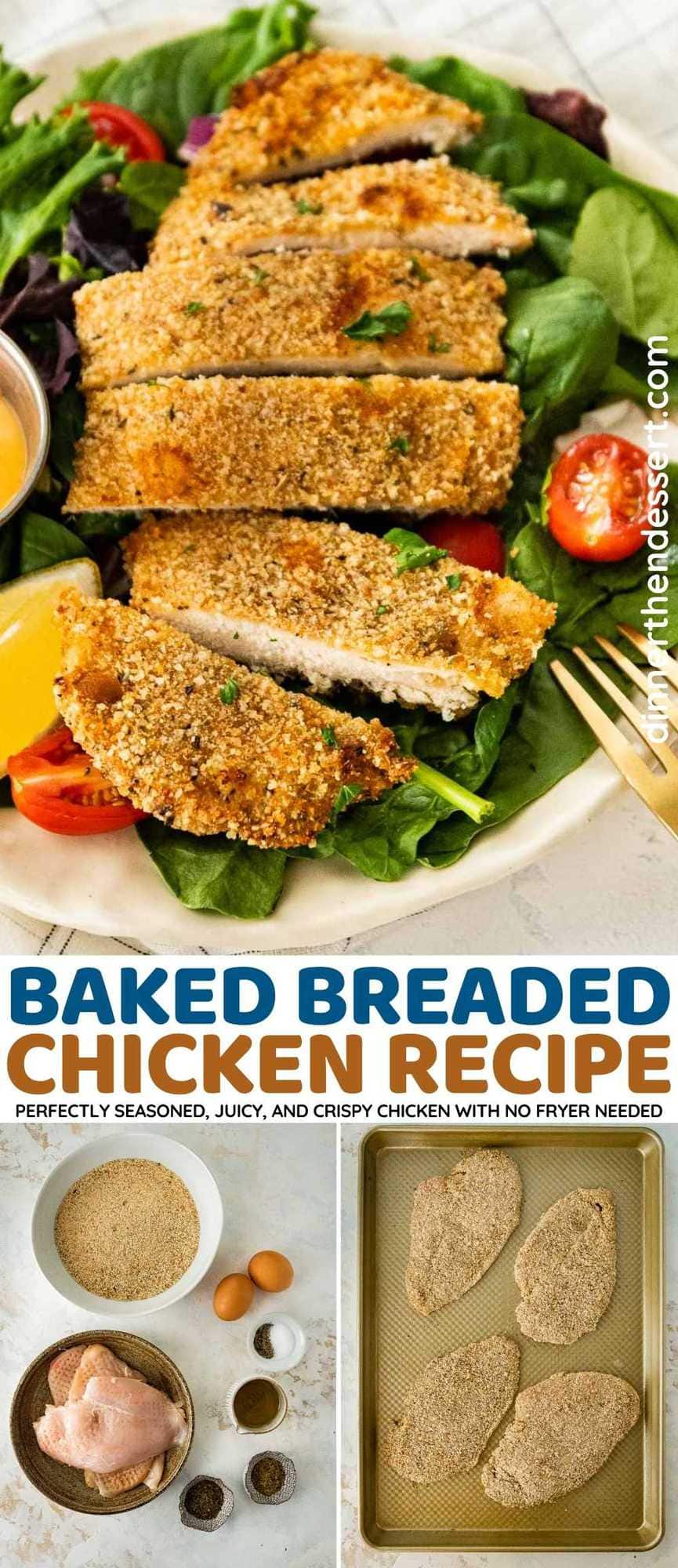 Baked Breaded Chicken collage
