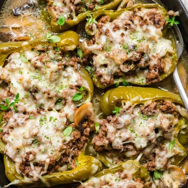 Stuffed Peppers in baking dish 4x3