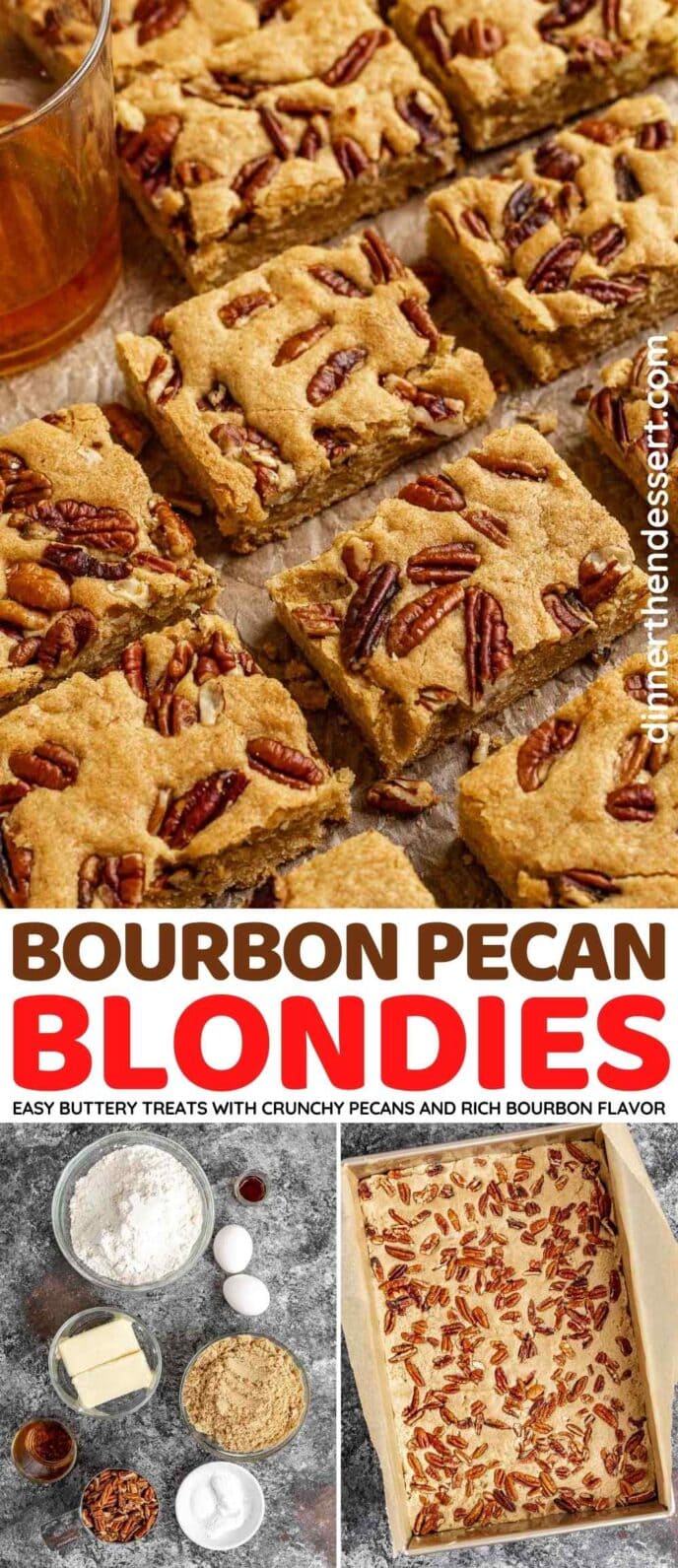 Bourbon Pecan Blondies Recipe Dinner, then Dessert