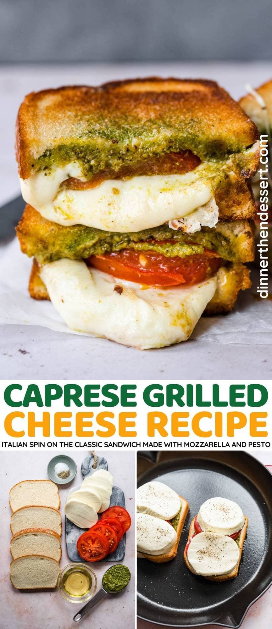 Caprese Grilled Cheese collage