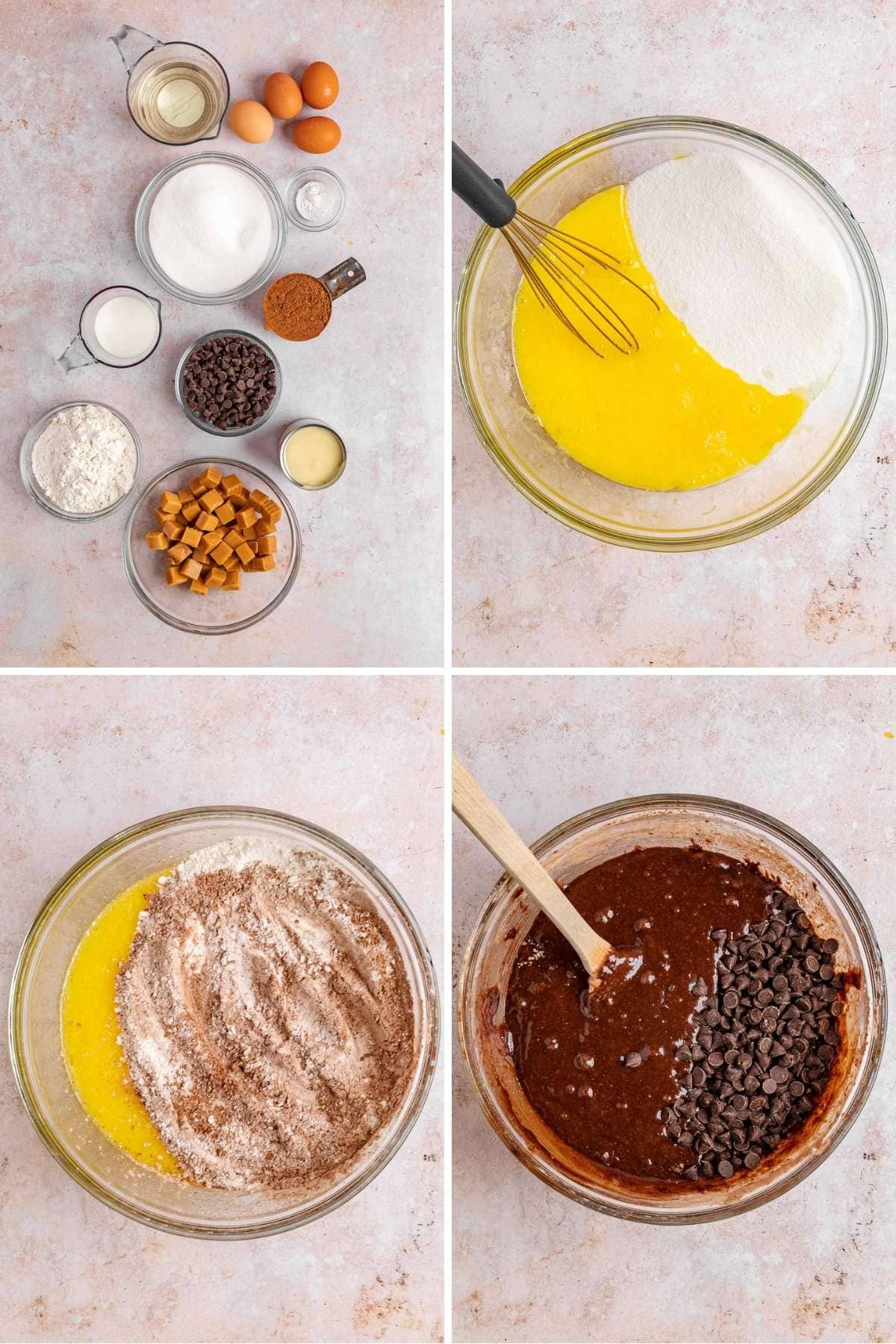 Caramel Stuffed Brownies collage