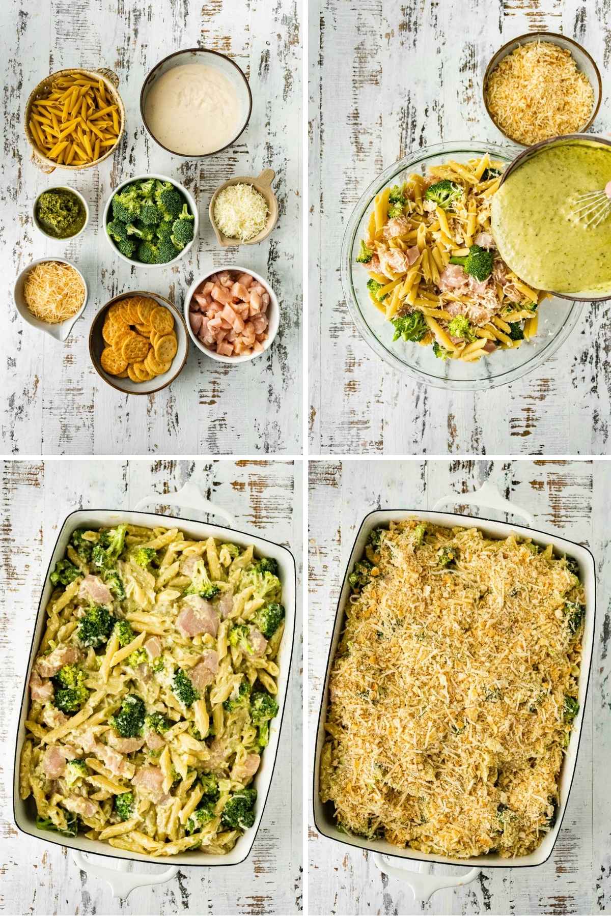 Chicken Broccoli Pasta Bake collage