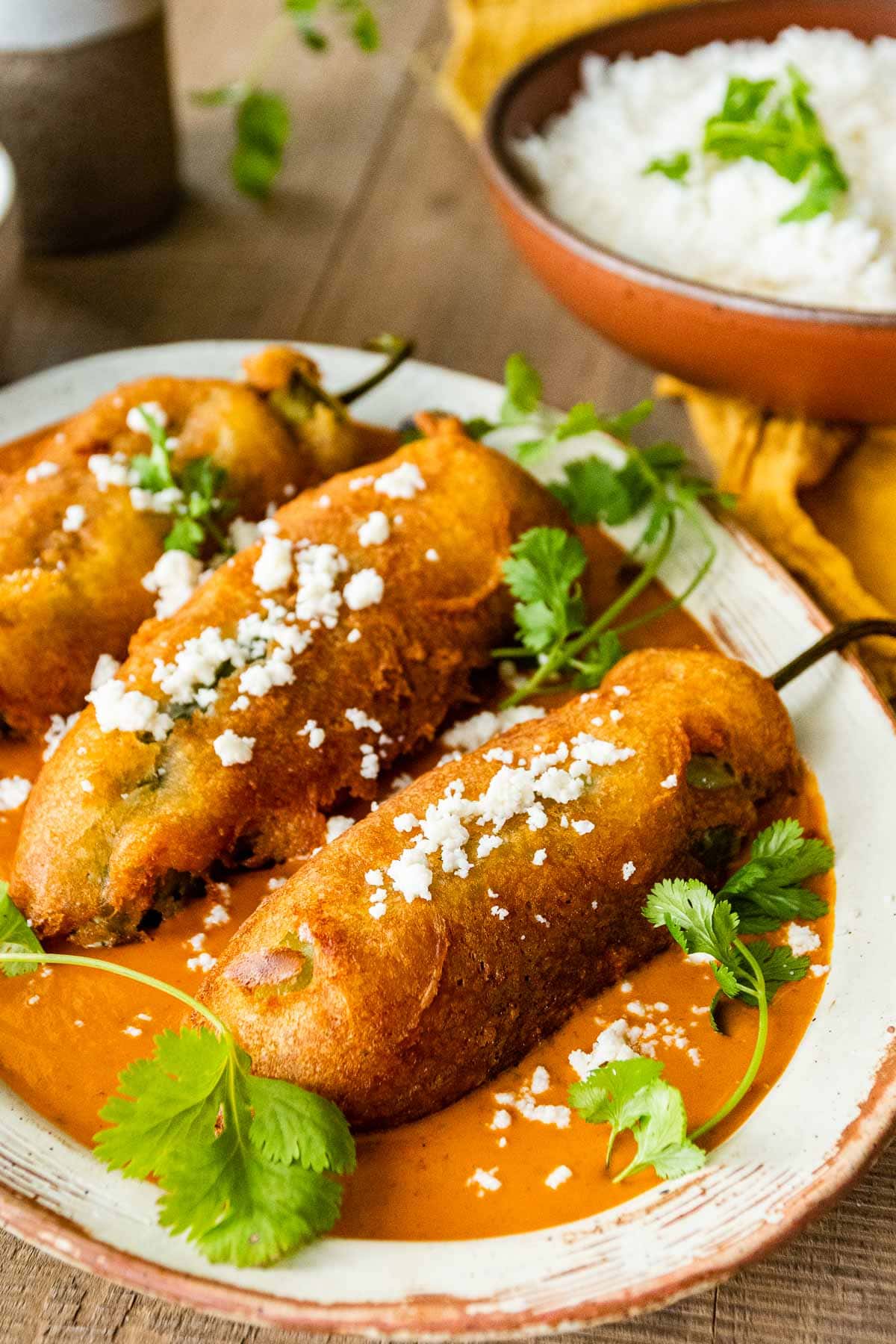 Chile Relleno on serving platter