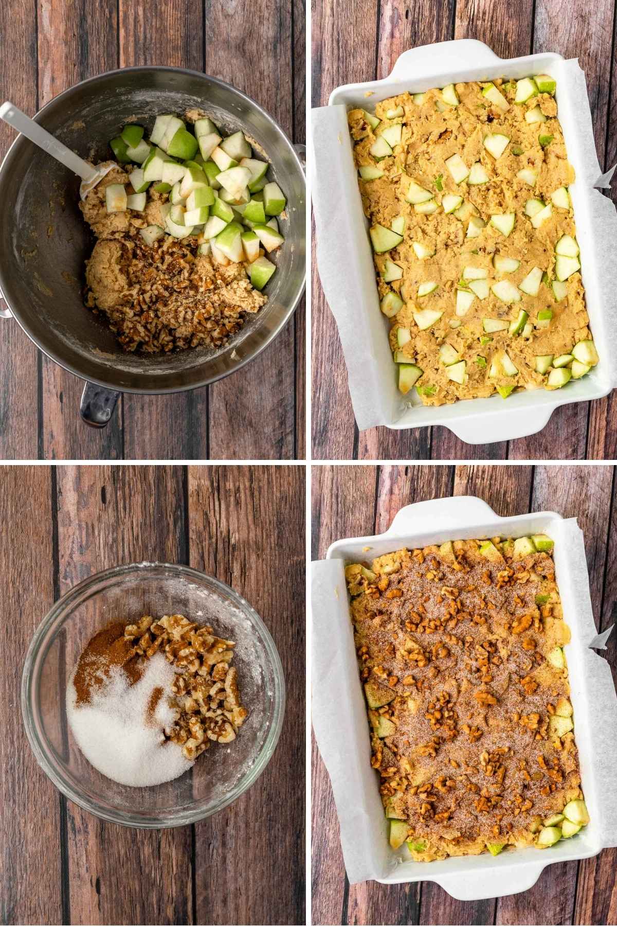 Cinnamon Apple Bars collage