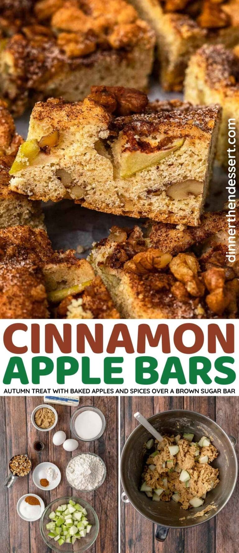 Easy Cinnamon Apple Bars Recipe Dinner, then Dessert