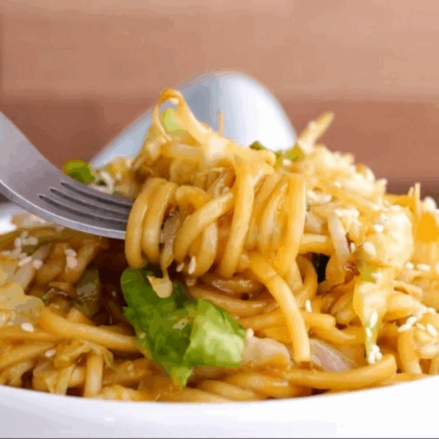 A fork full of noodles