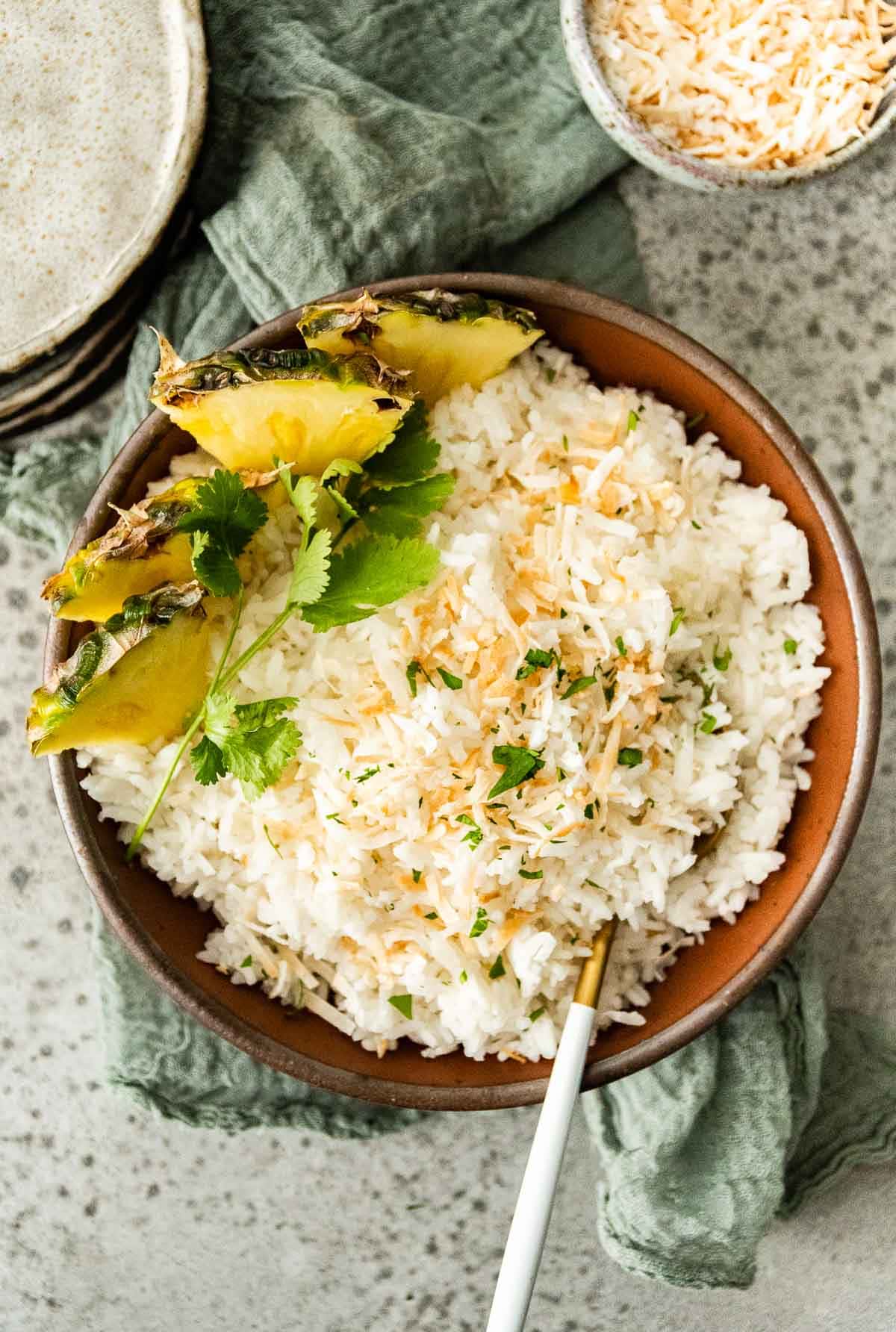 Coconut Rice in serving bowl