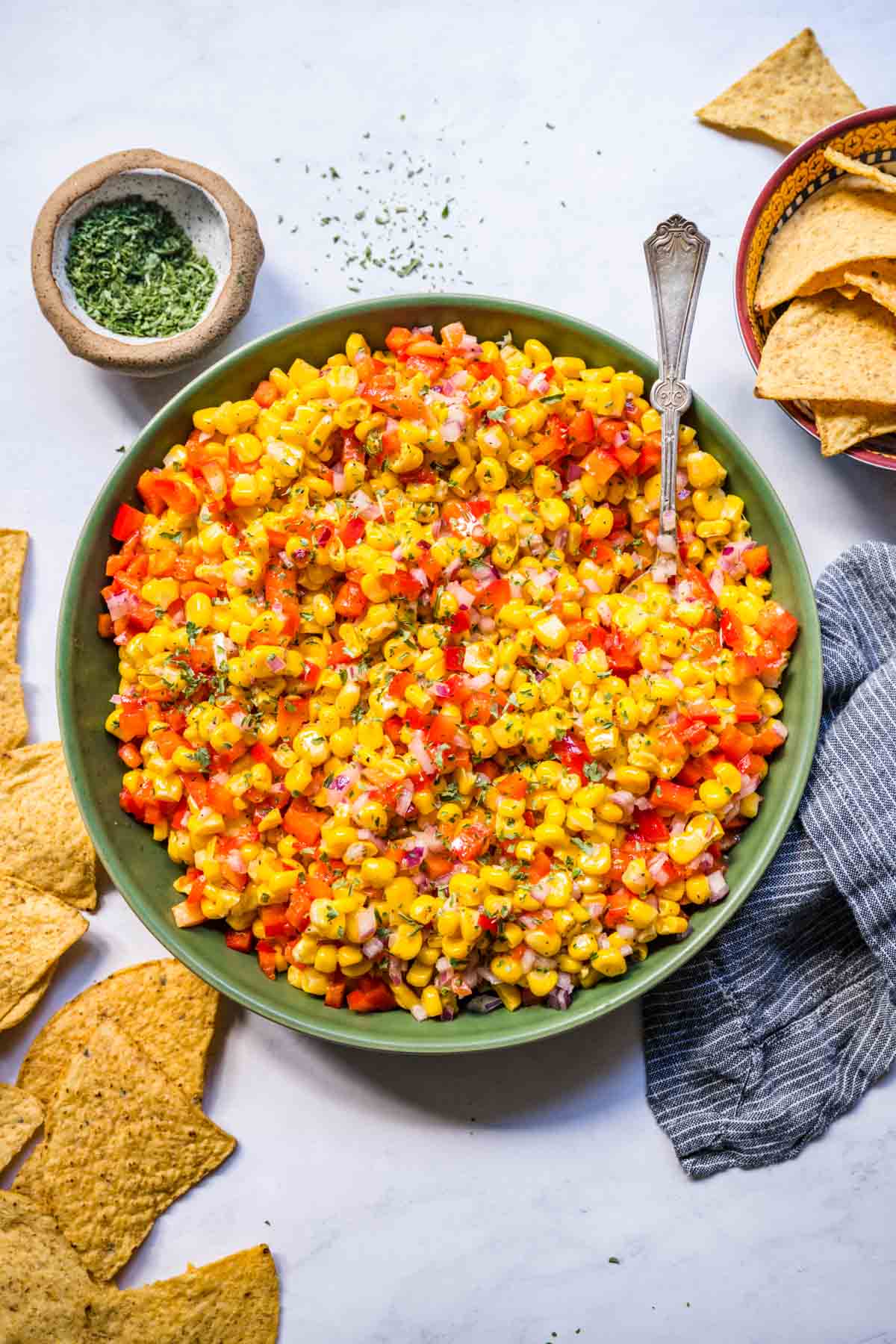 Corn Salad in serving bowl