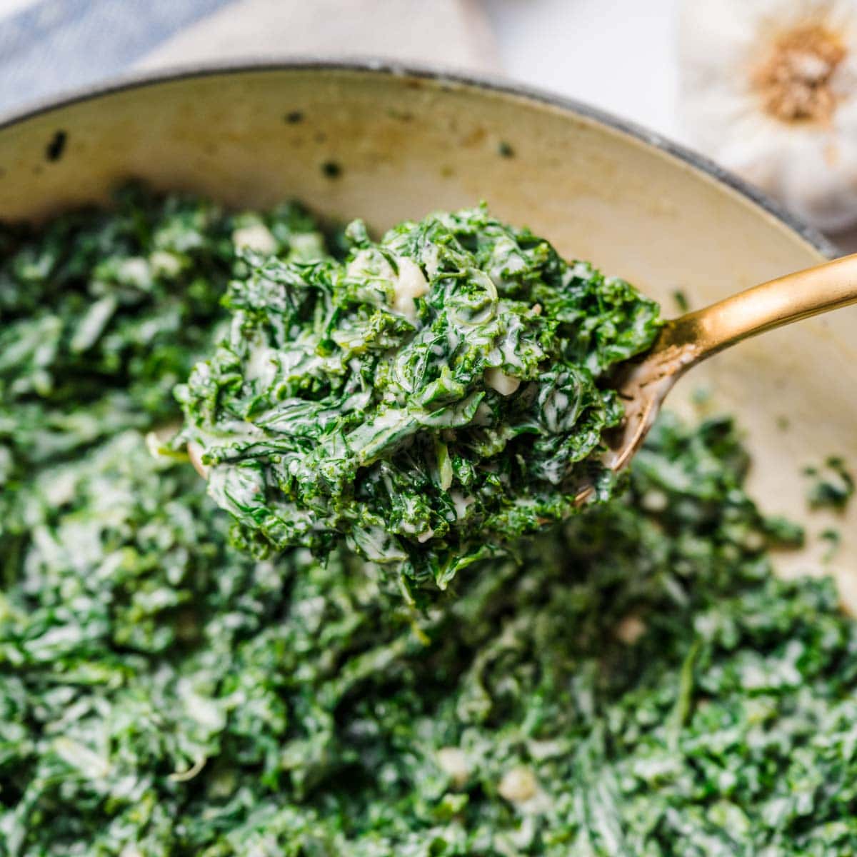 Creamed Kale in serving bowl 1x1