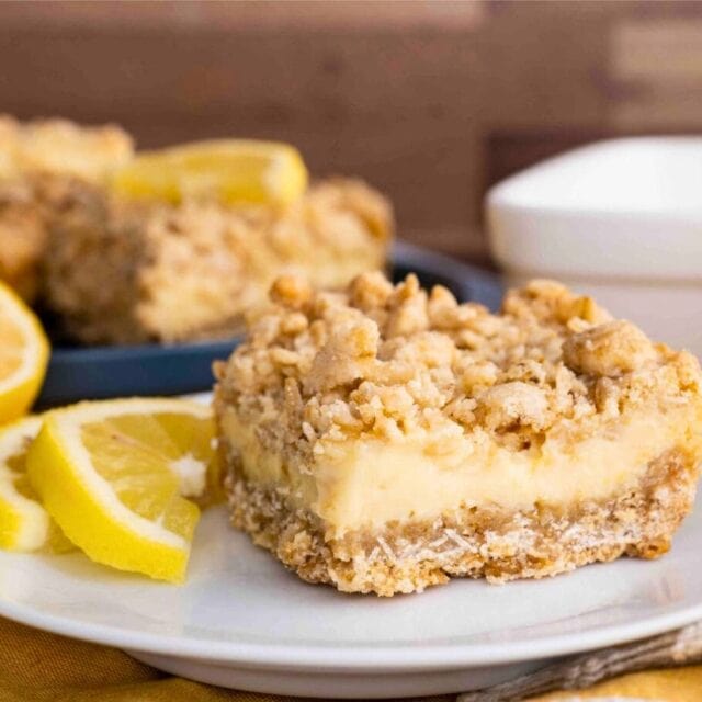 Sliced bar on plate with lemon slices