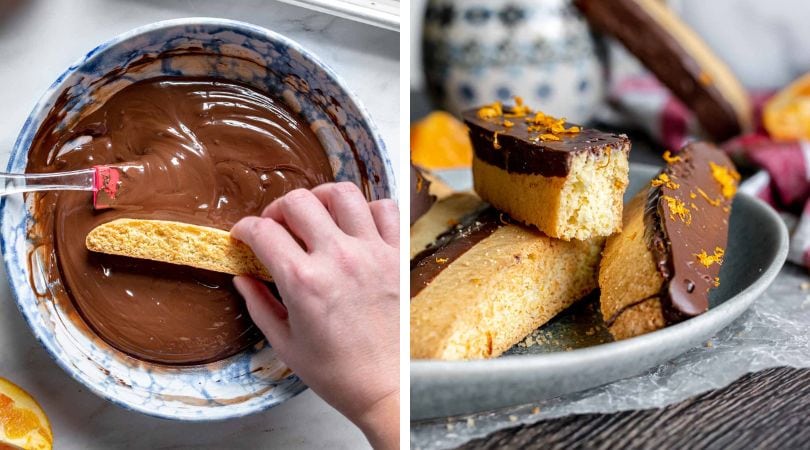 Dark Chocolate Orange Biscotti collage