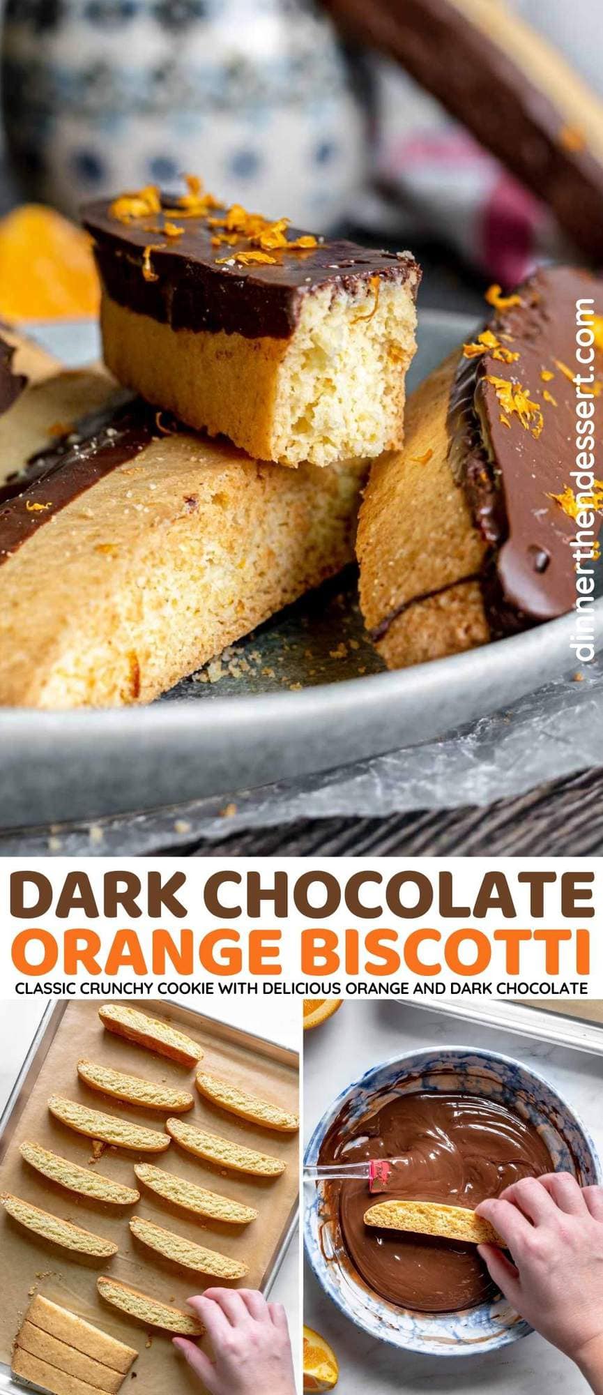 Dark Chocolate Orange Biscotti collage
