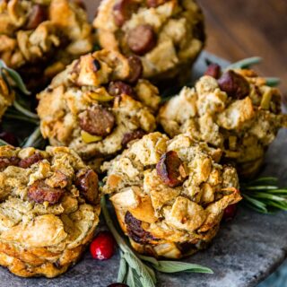 Easy Stuffing Muffins on serving platter 1x1