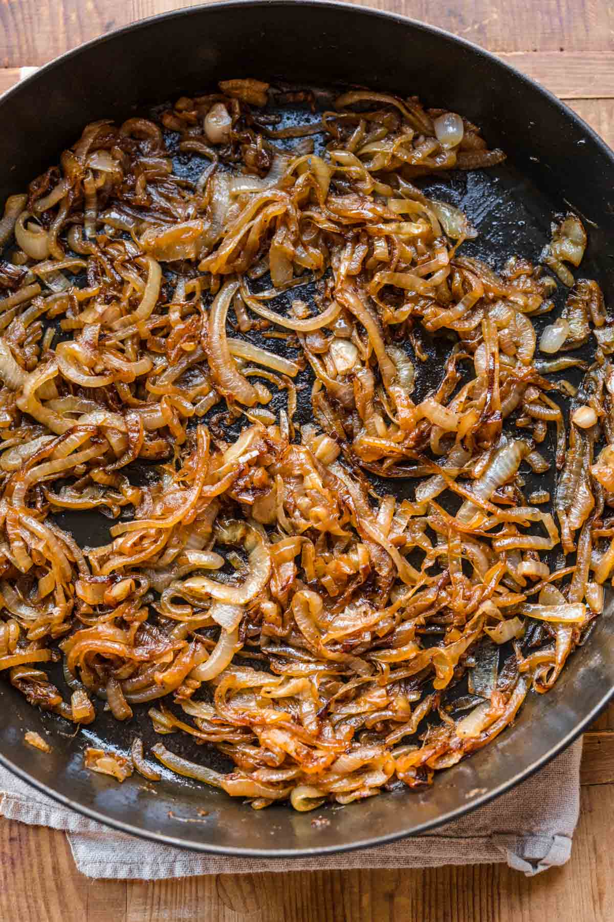 French Onion Soup Dip onions in cooking pan