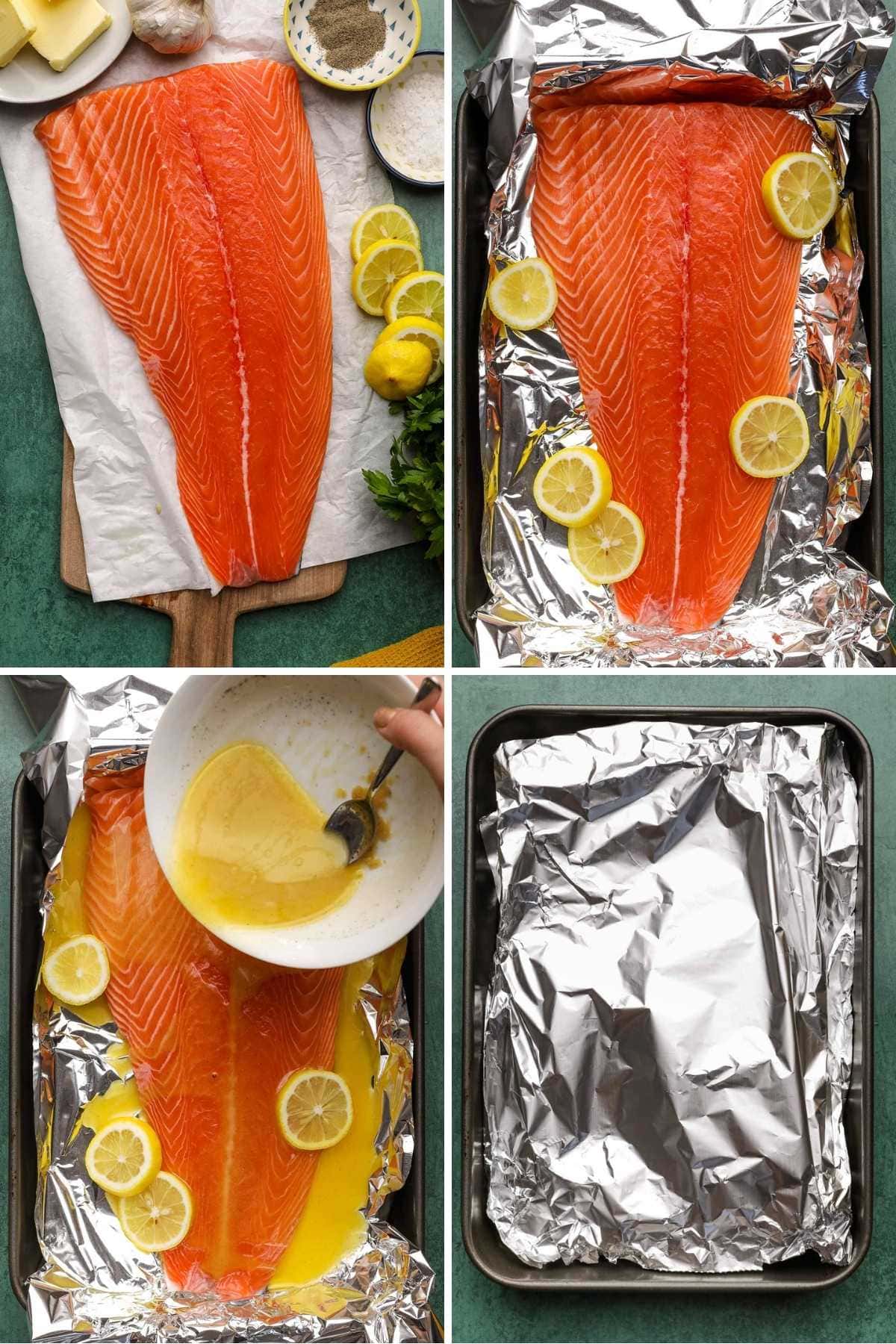 Garlic Butter Salmon collage