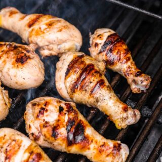 Grilled Drumsticks cooking on grill 1x1
