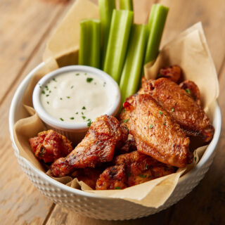 Grilled Chicken Wings in serving bowl 1x1